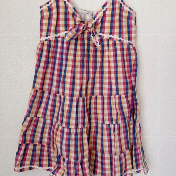 🆕✨ENGLISH FACTORY✨PRIMARY PLAID & RIBBON TRIM SLEEVELESS BABYDOLL MINI - Picture 2 of 8